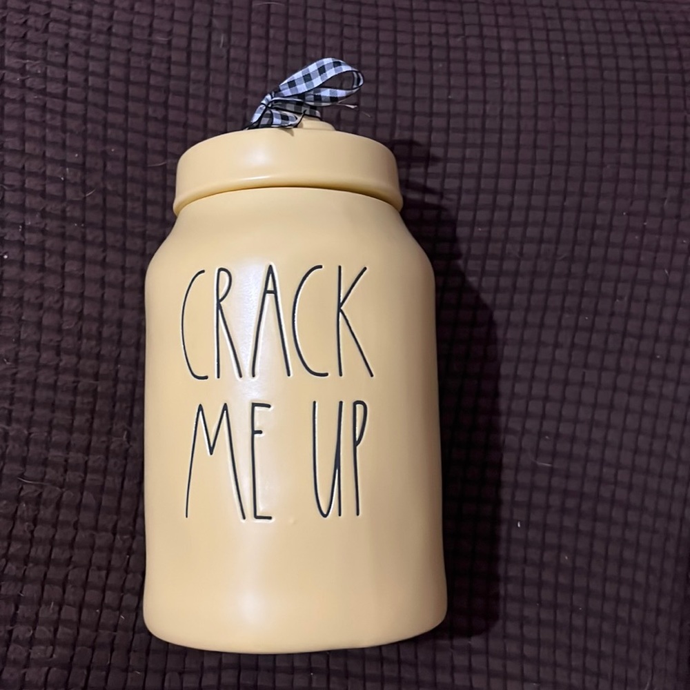 Rae Dunn crack me up canister.
